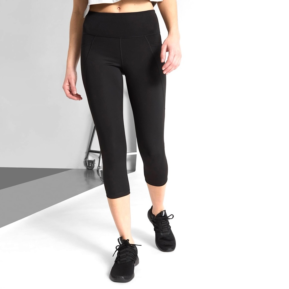 Puma Women's High-Waisted Black Capri Training Leggings Pants XL